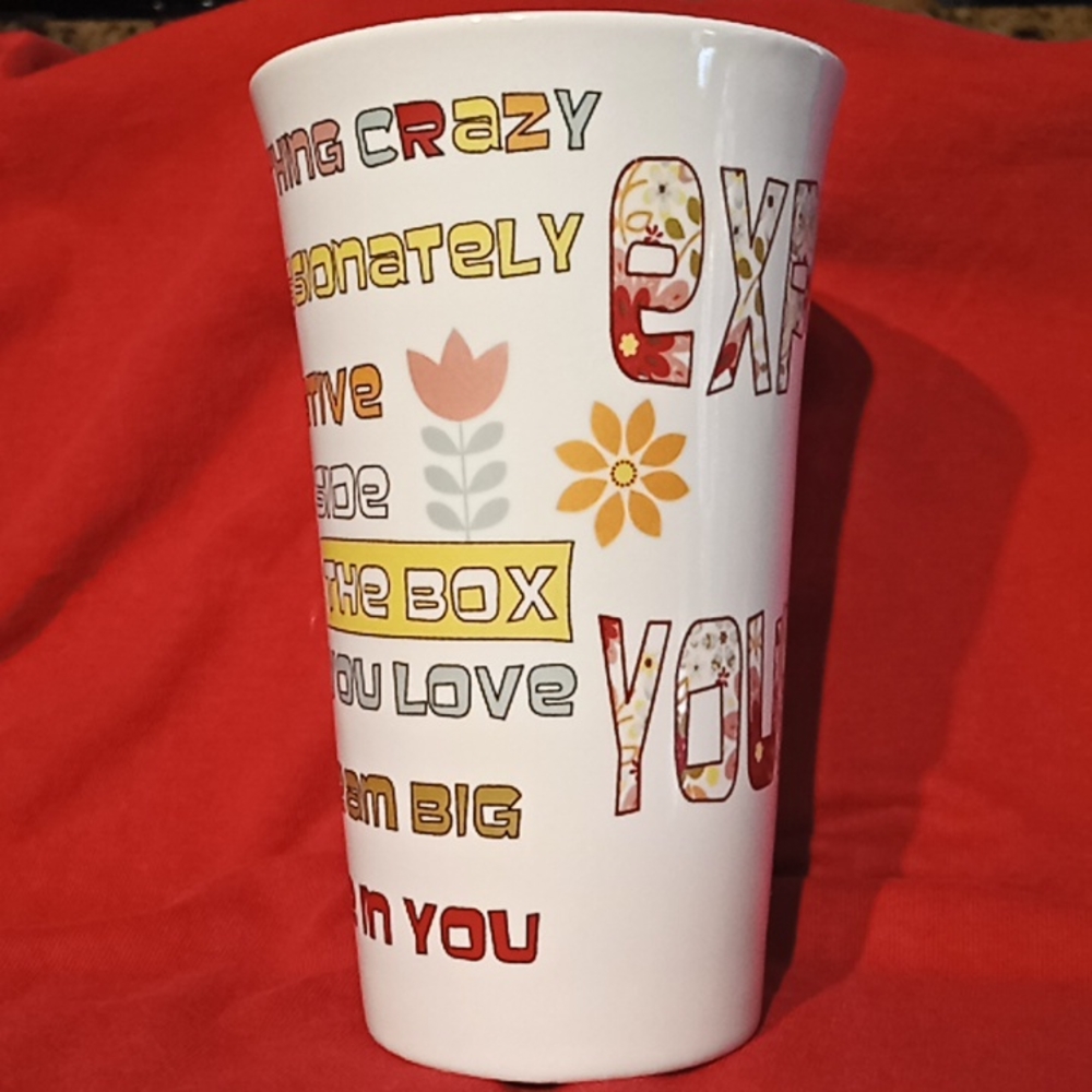 EXPRESS YOURSELF Tall Fine Porcelain Mug. By: 222 FIFTH PTS International. - Picture 4 of 13